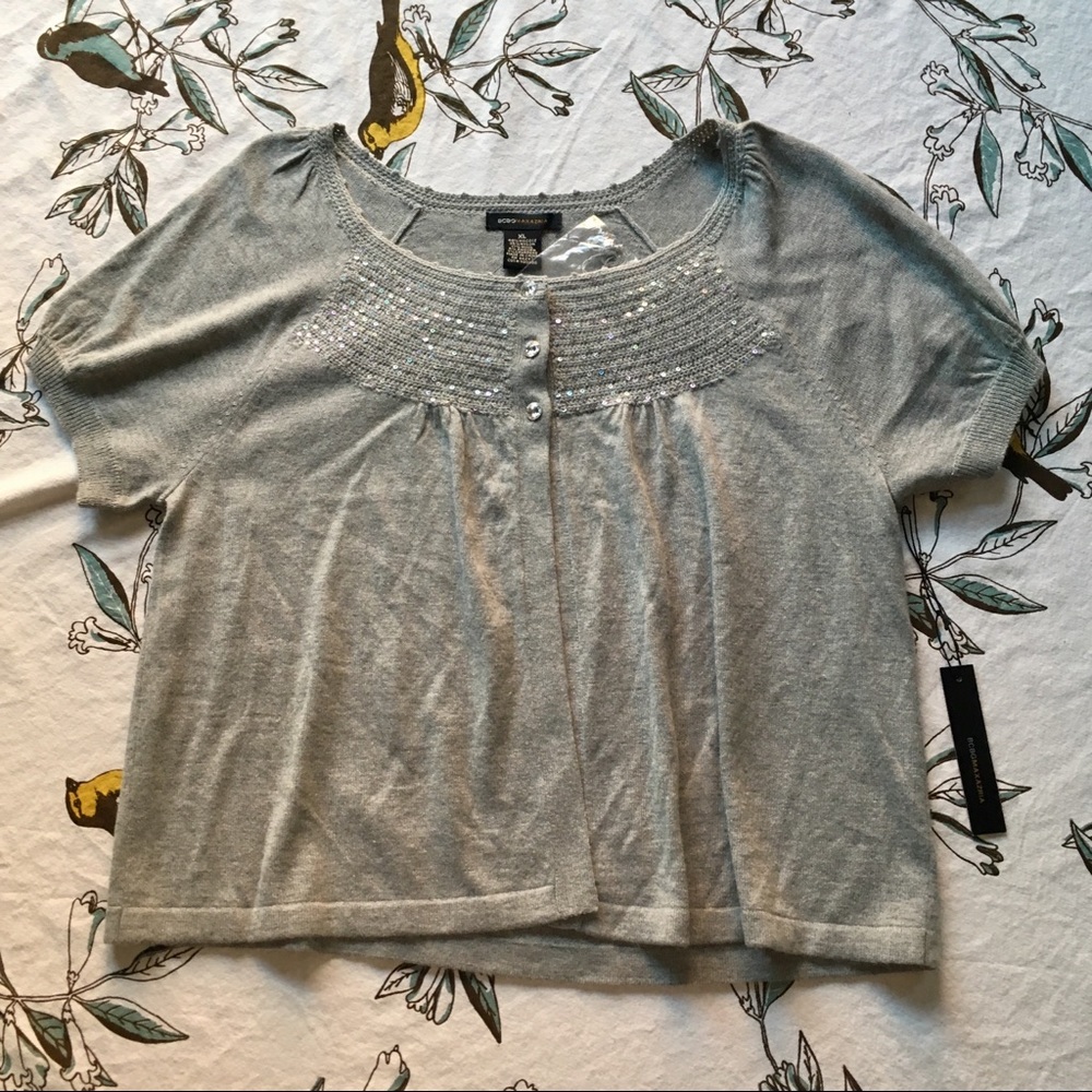 BCBG Max Azria Soft Embellished Cardigan, NWT Xl